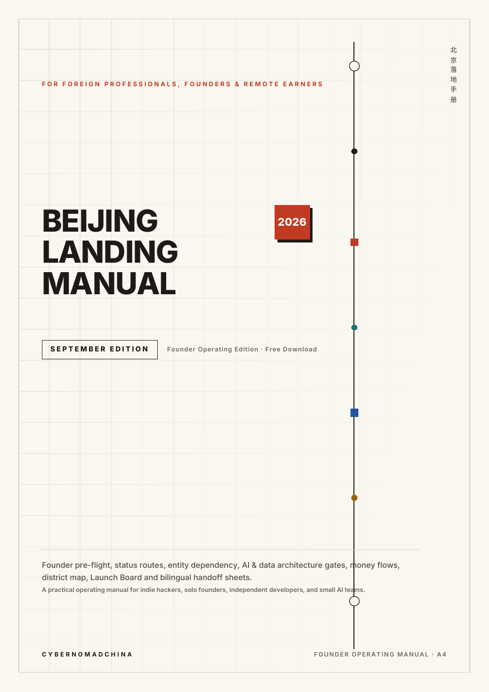 Cover of the Beijing Landing Manual 2026 September Founder Operating Edition